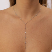 Pendentif diamants naturels ronds 0.44 carat or blanc Lidia